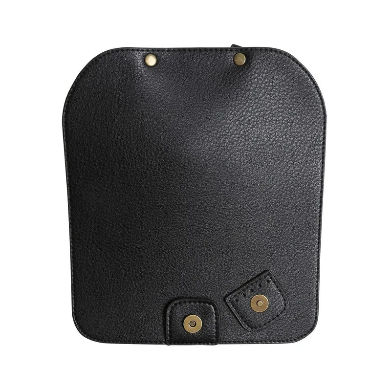 Taschenklappe mit Magnetknopf - Schwarz/Bronze
