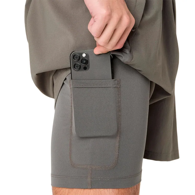 Road 2in1 7In Laufshorts Herren - grau