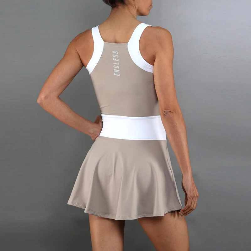 Orbit Kleid Damen-beige, weiß