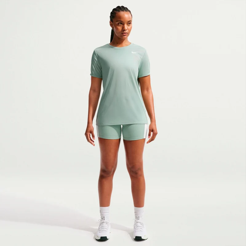 Dri-Fit Regular T-Shirt Damen - graugrün, weiß