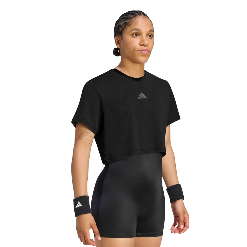 Pro Crop T-Shirt Damen - schwarz