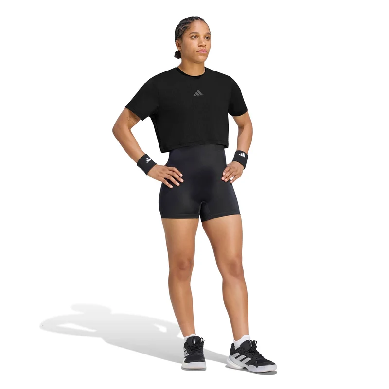 Pro Crop T-Shirt Damen - schwarz