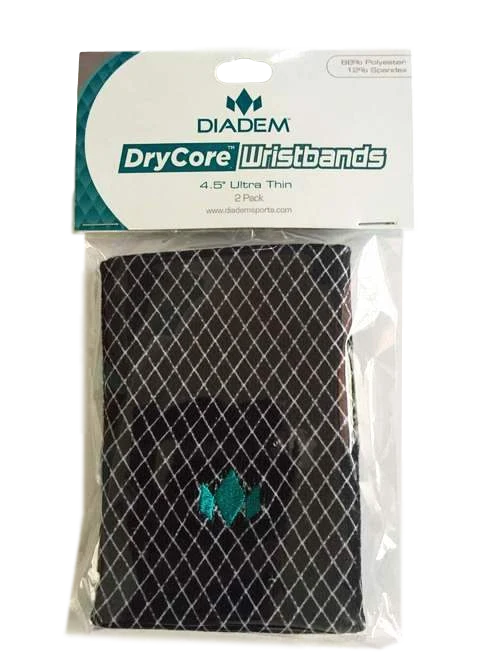 Diadem DryCore polsband zwart 2-pack