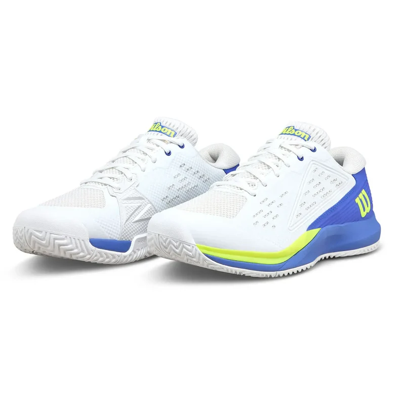 Wilson Rush Pro Ace All Court Tennis Shoes (Mens) - White/Amparo Blue/Safety yellow