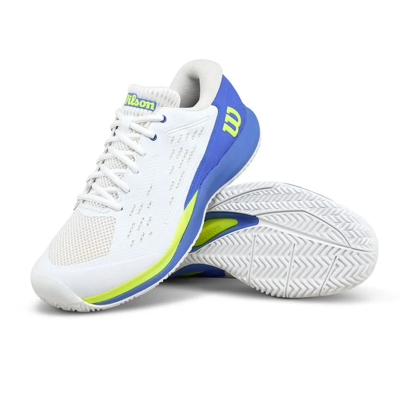 Wilson Rush Pro Ace All Court Tennis Shoes (Mens) - White/Amparo Blue/Safety yellow