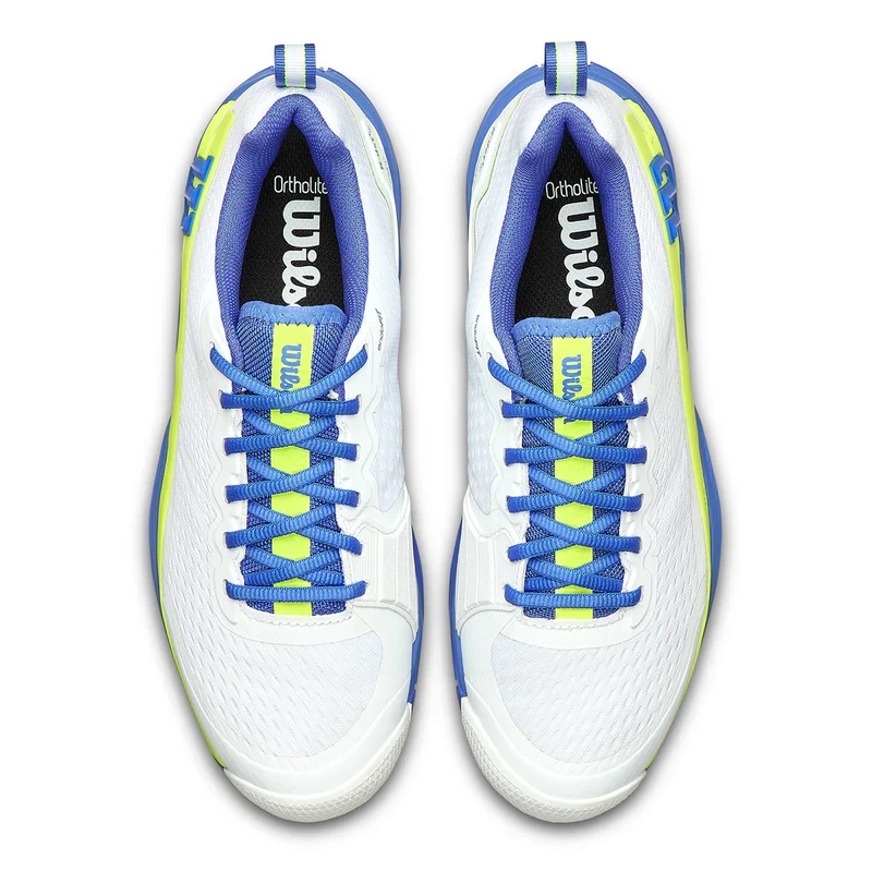 Wilson Rush Pro 4.5 All Court Tennis Shoes (Mens) - White / Amparo Blue / Safety Yellow