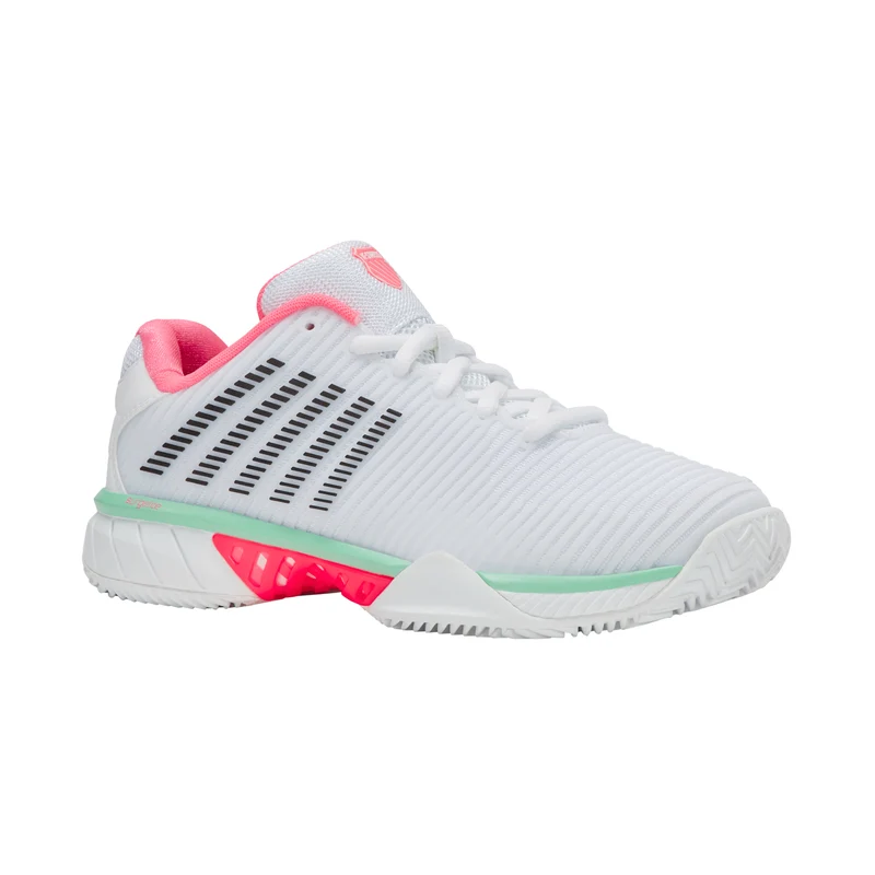 K-Swiss Hypercourt Express 2 Clay Court Tennis Shoe (Ladies) - White/Neon Pastel Pink/Black