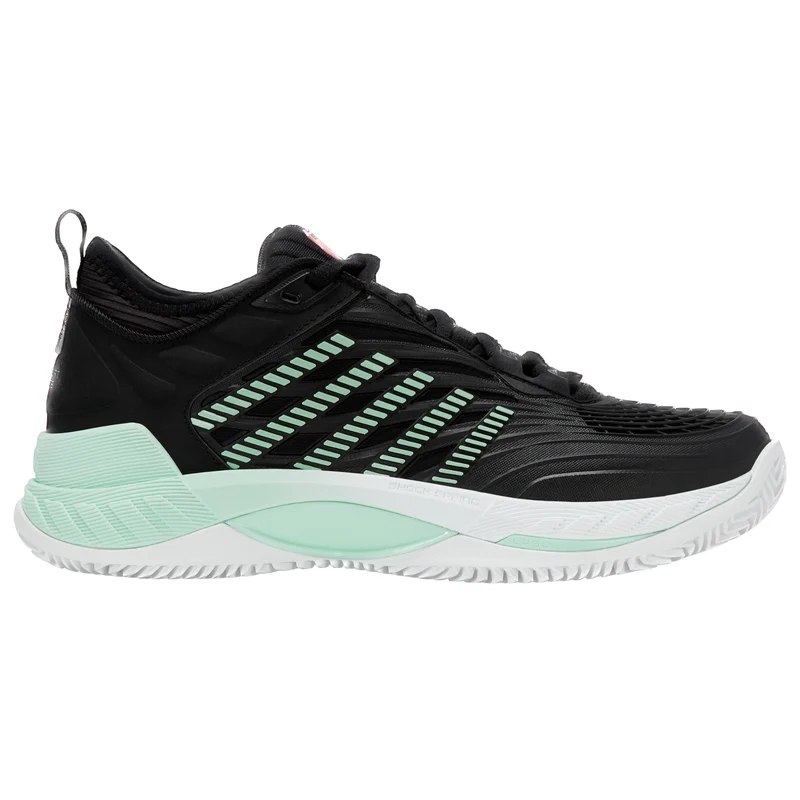 K-Swiss Hypercourt Supreme 2 Clay Court Tennis Shoe (Ladies) - Black/Neon Mint/White