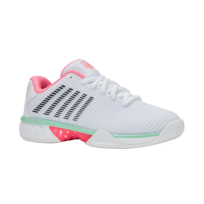 K-Swiss Hypercourt Express 2 Carpet Court Tennis Shoe (Ladies) - White/Neon Pastel Pink/Black