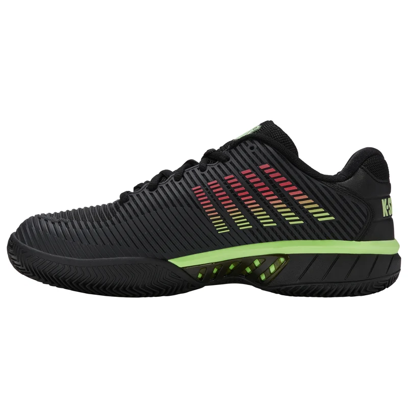 K-Swiss Hypercourt Express 2 Clay Court Tennis Shoe (Mens) - Black/Soft Neon Green/Neon Lava