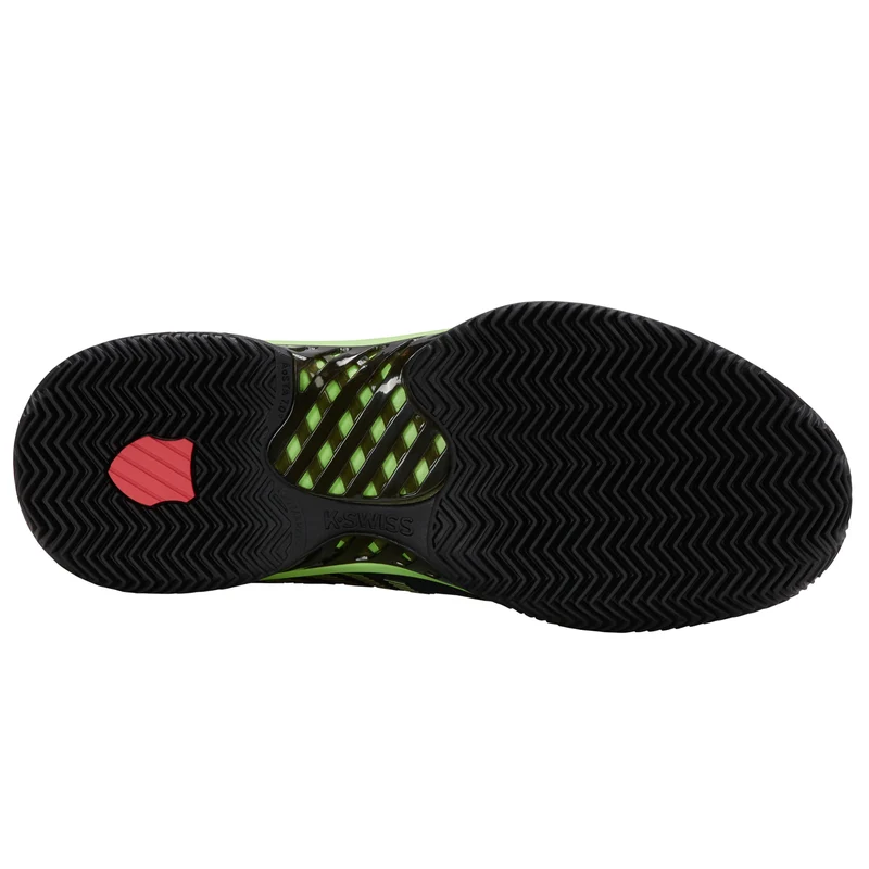 K-Swiss Hypercourt Express 2 Clay Court Tennis Shoe (Mens) - Black/Soft Neon Green/Neon Lava