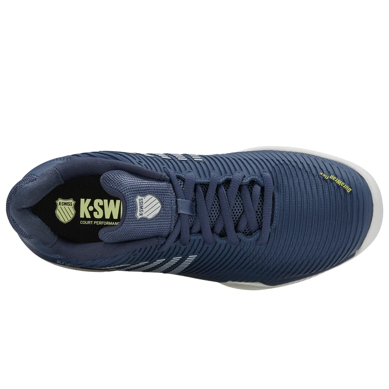K-Swiss Hypercourt Express 2 Carpet Court Tennis Shoe (Mens) - Vintage Indigo/Blanc De Blanc/Luminary Green