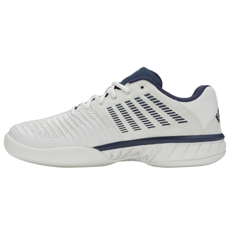 K-Swiss Express Light 3 Carpet Court Tennis Shoes (Mens) - Blanc de Blanc/Naval Academy