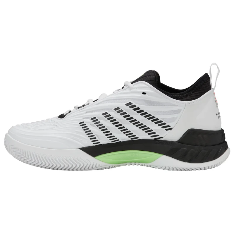 K-Swiss Hypercourt Supreme 2 Clay Court Tennis Shoe (Mens) - White/Black/Soft Neon Green