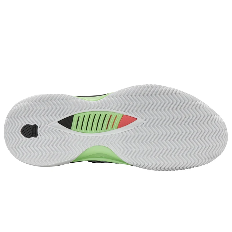 K-Swiss Hypercourt Supreme 2 Clay Court Tennis Shoe (Mens) - White/Black/Soft Neon Green