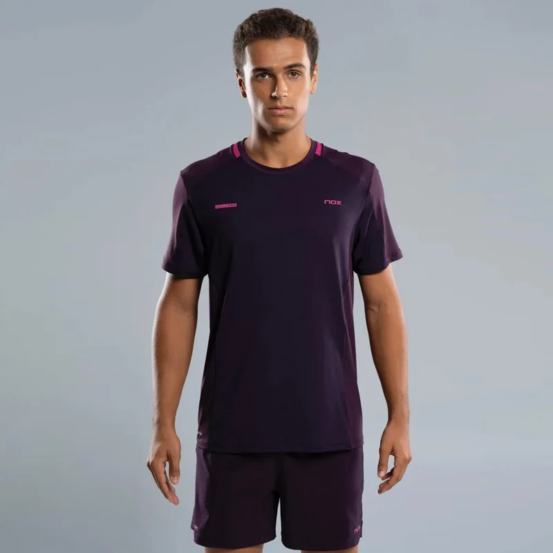 Pro T-Shirt Herren-schwarz,berry