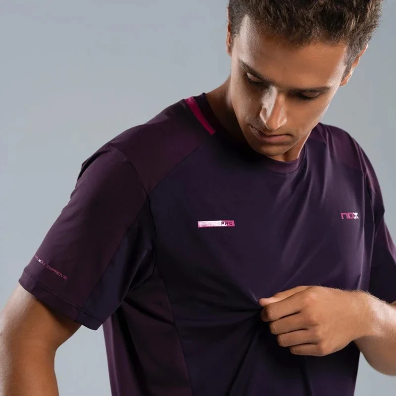 Pro T-Shirt Herren-schwarz,berry