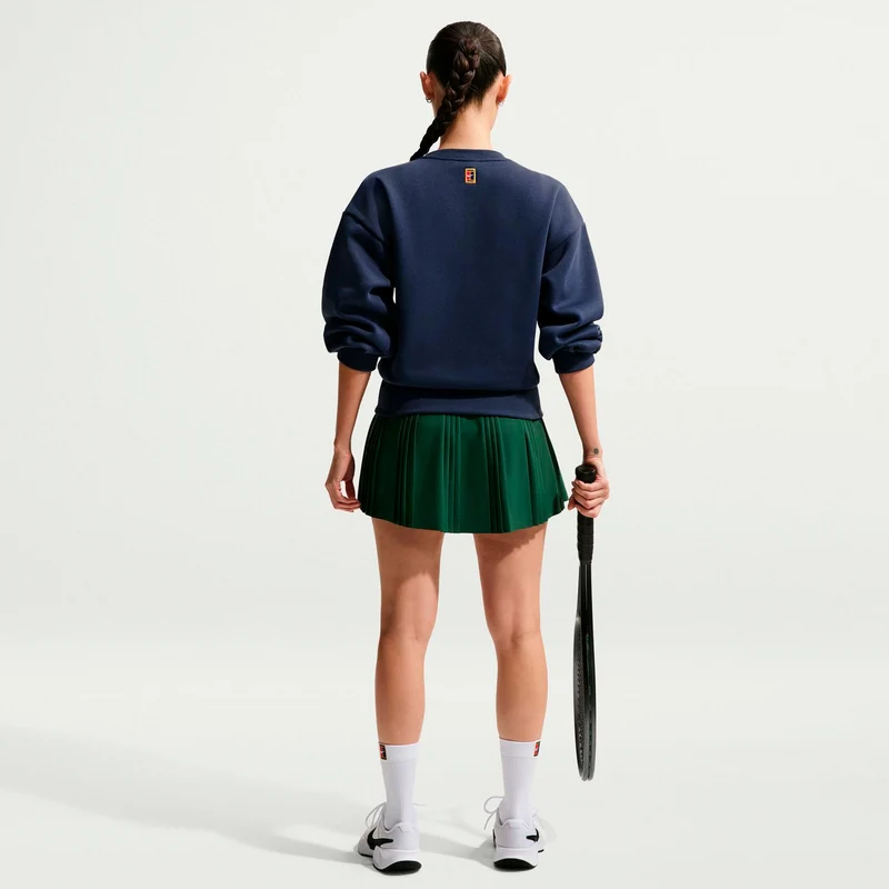 Court Fleece Crew Sweatshirt Damen-dunkelblau, creme