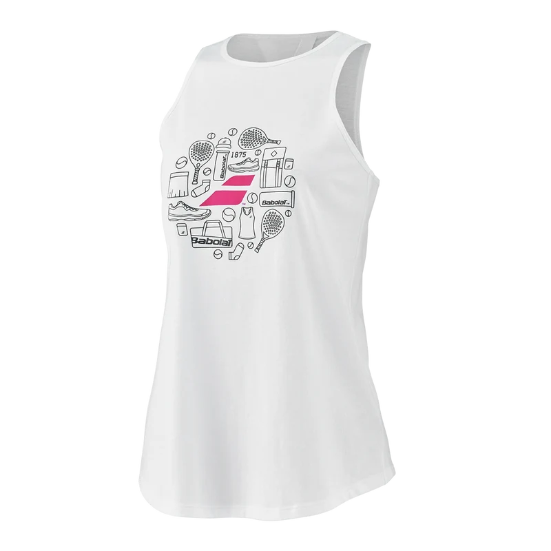 Babolat Padel Cotton Tank Damen weiß