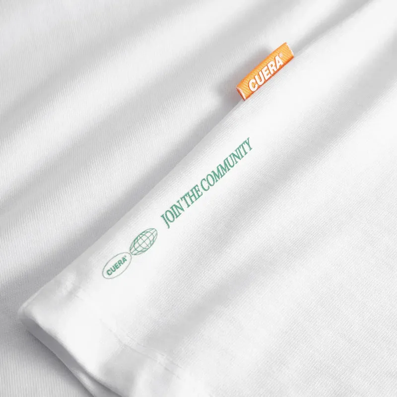 Cuera Offcourt Logo Long Sleeve Tee (White w. Green)