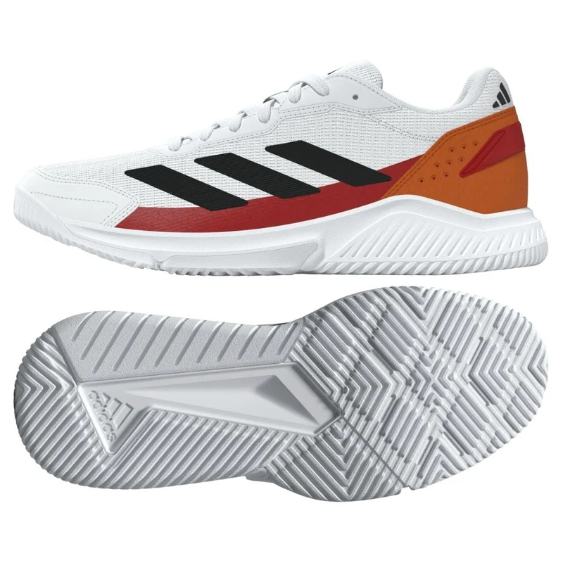 Adidas Courtquick Men Padel Shoes (Cloud White/Core Black/Lucid Orange)