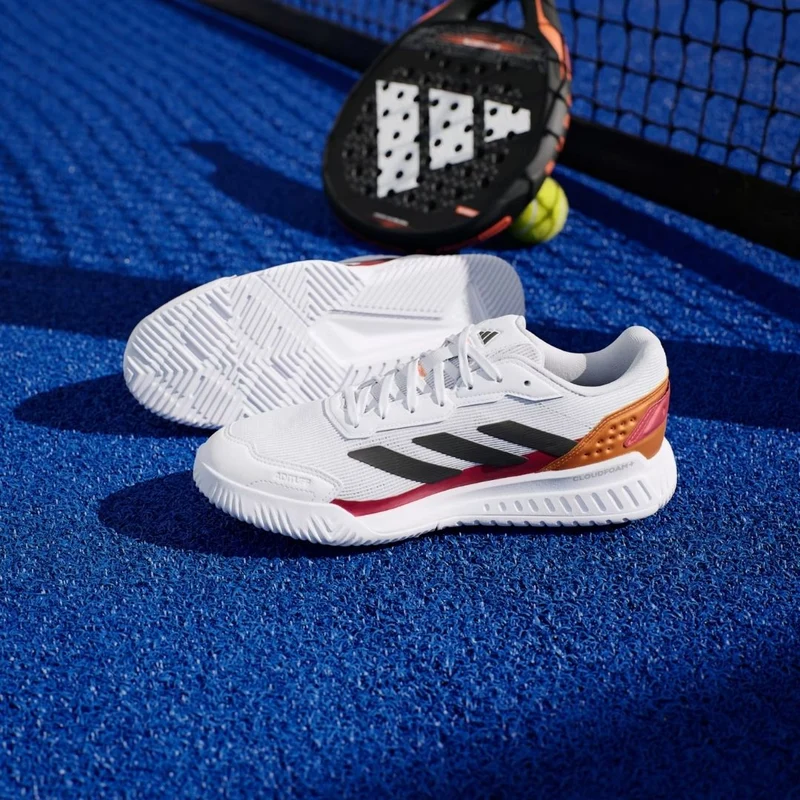 Adidas Courtquick Men Padel Shoes (Cloud White/Core Black/Lucid Orange)