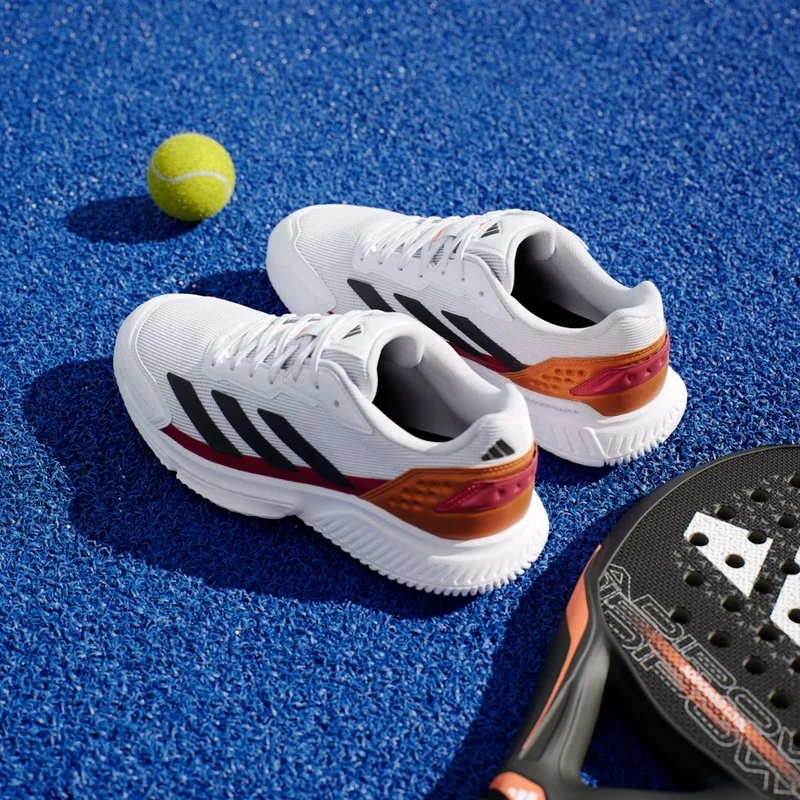 Adidas Courtquick Men Padel Shoes (Cloud White/Core Black/Lucid Orange)