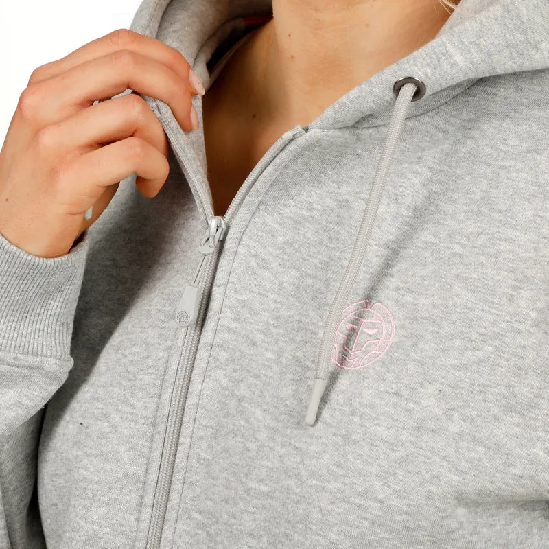 Hey Laguna Logo Zip Hoody Damen-hellgrau