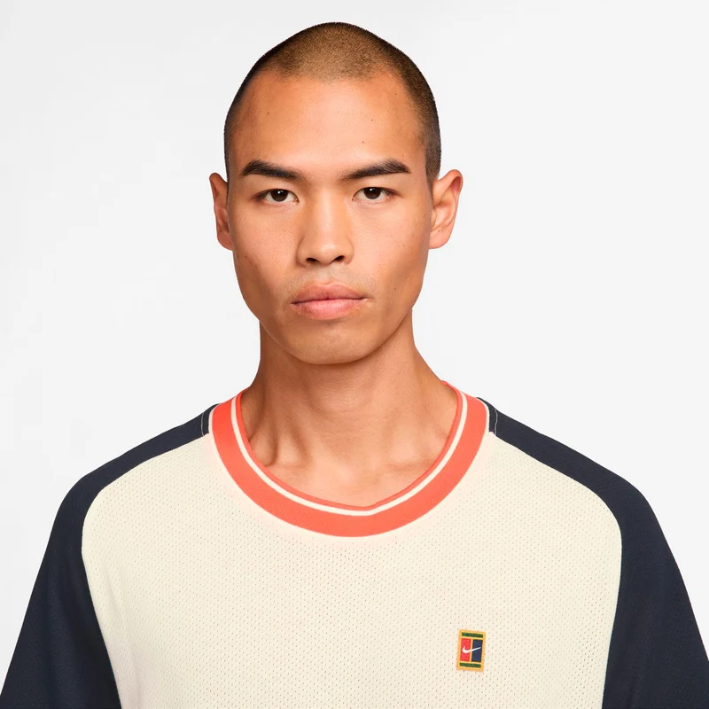 Court Heritage T-Shirt Herren-creme, dunkelblau