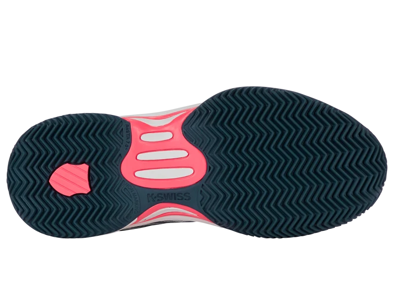 Hypercourt Express 2 Clay (Junior) White/Stargazer/Neon Blue