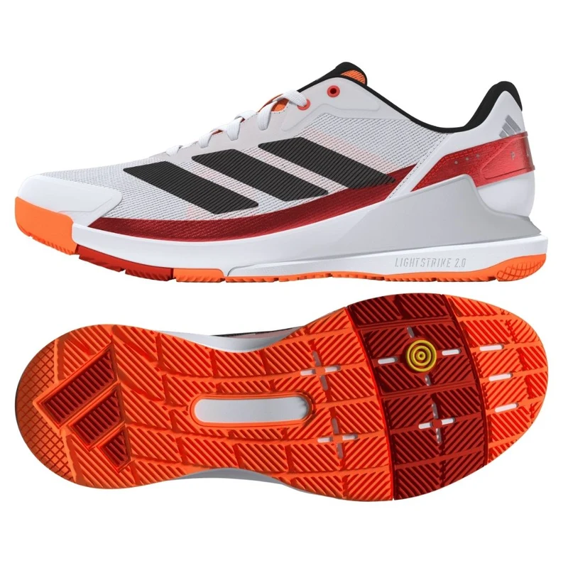 Adidas Crazyquick LS Men Padel Shoes (Cloud White/Core Black/Lucid Orange)