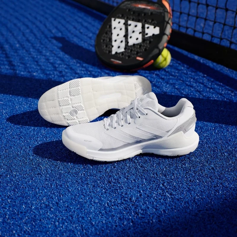 Adidas Crazyquick LS Women Padel Shoes (Cloud White/Cloud White/Zero Metallic)