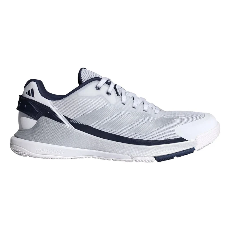 Adidas Crazyquick LS Men Padel Shoes (Cloud White/Silver Metallic/Dark Blue)