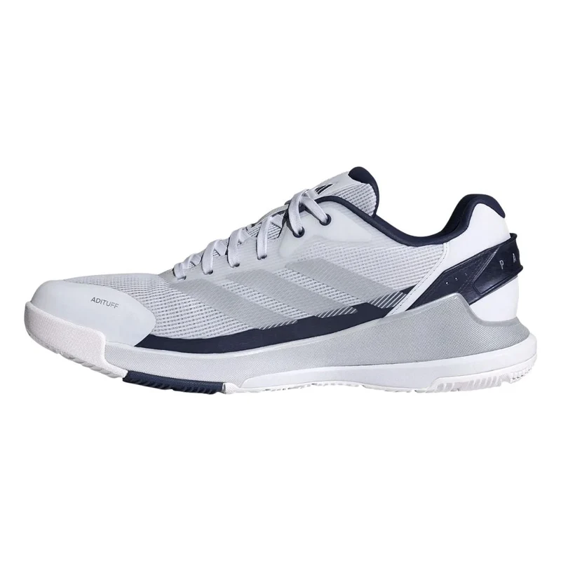 Adidas Crazyquick LS Men Padel Shoes (Cloud White/Silver Metallic/Dark Blue)