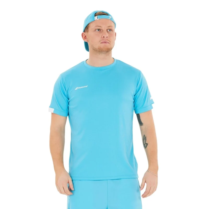 Babolat Play Crew Neck Tee (Cyan Blue)