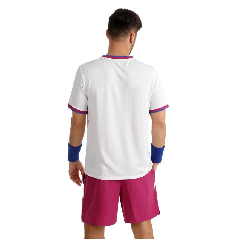 Break Ringer T-Shirt Herren-weiß, berry
