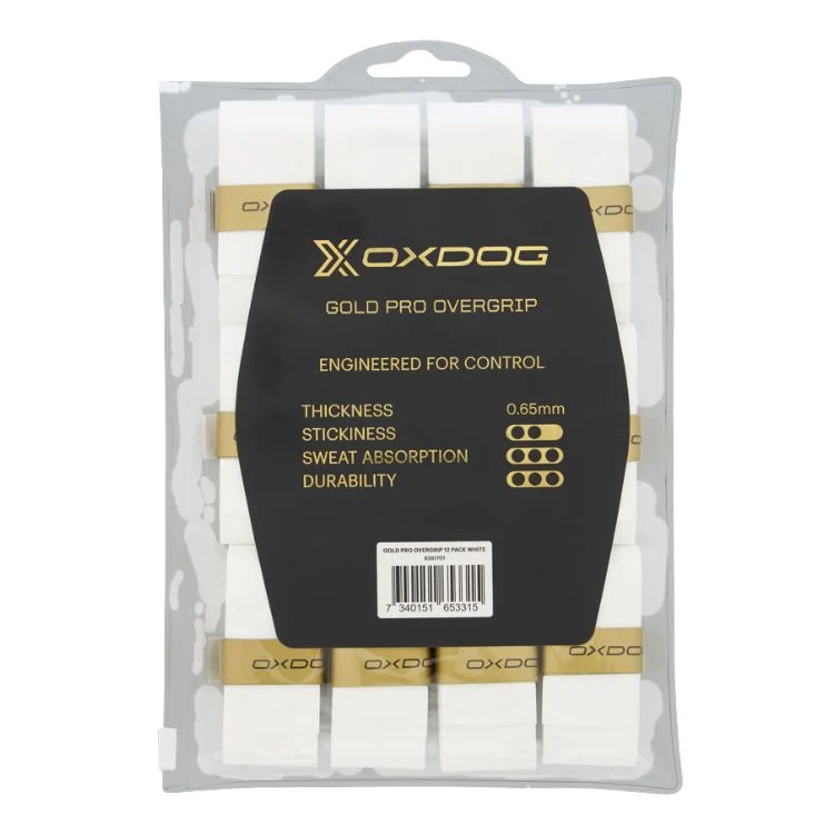Oxdog Padel Overgrip Gold Pro 12 Pack Wit
