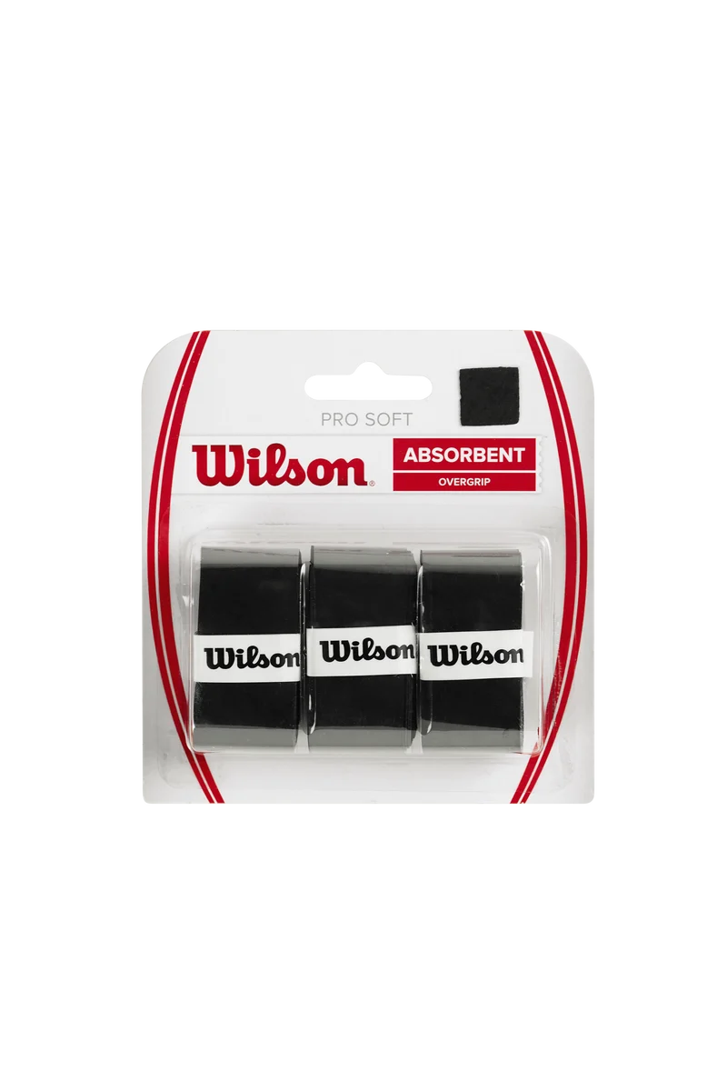 Wilson Pro Soft Overgrip - Black (3 pack)