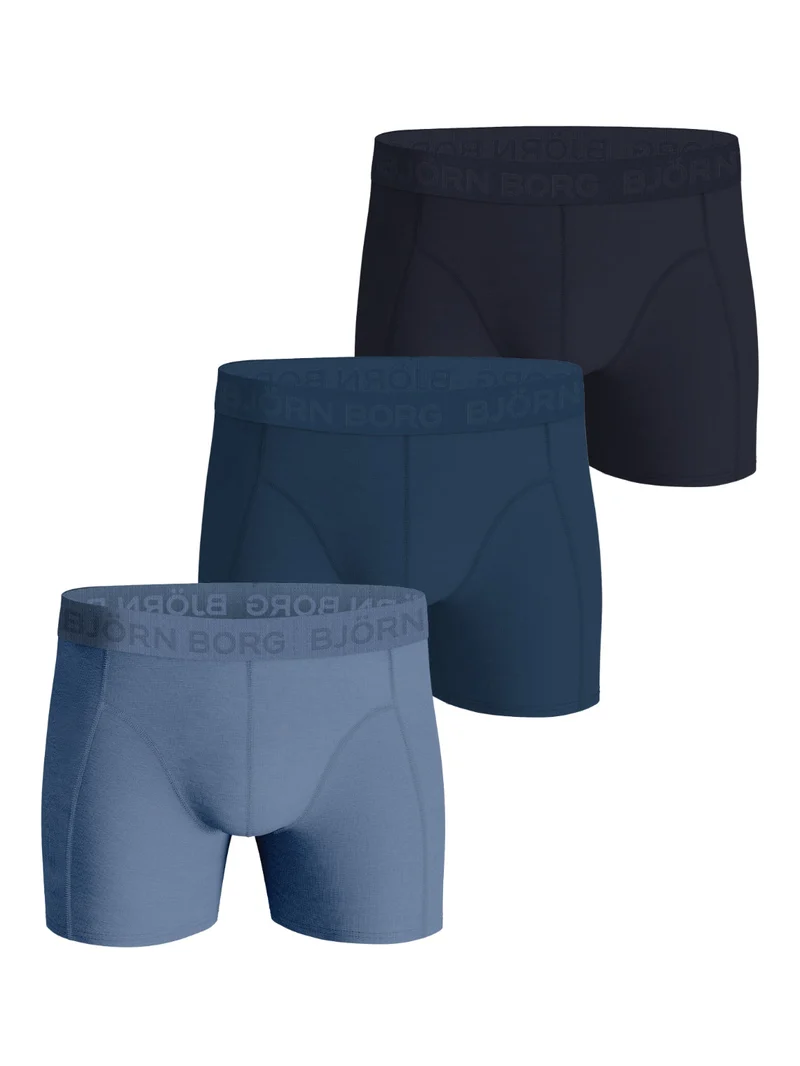 Björn Borg Cotton Stretch Boxershorts (3-pack, Blue/Navy/Black)