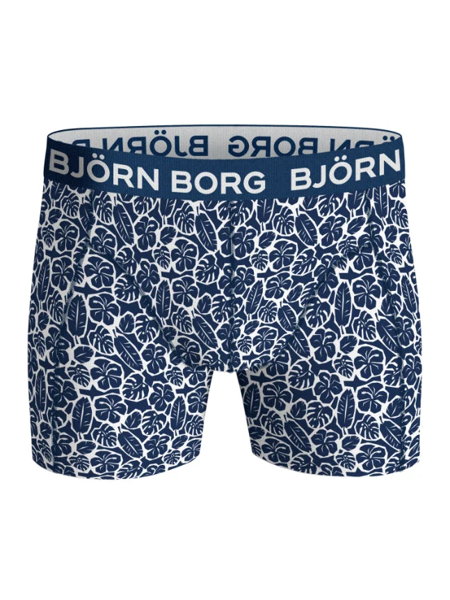Björn Borg Cotton Stretch Boxershorts (3-pack, Blue/Navy/Print)
