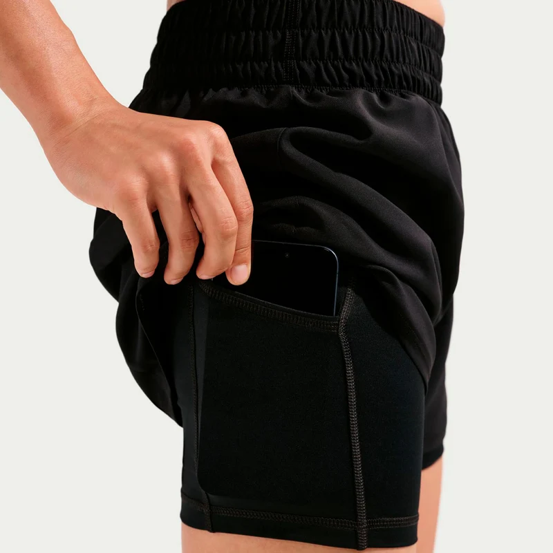 Dri-Fit One High Rise 2in1 3in Shorts Damen - schwarz, weiß