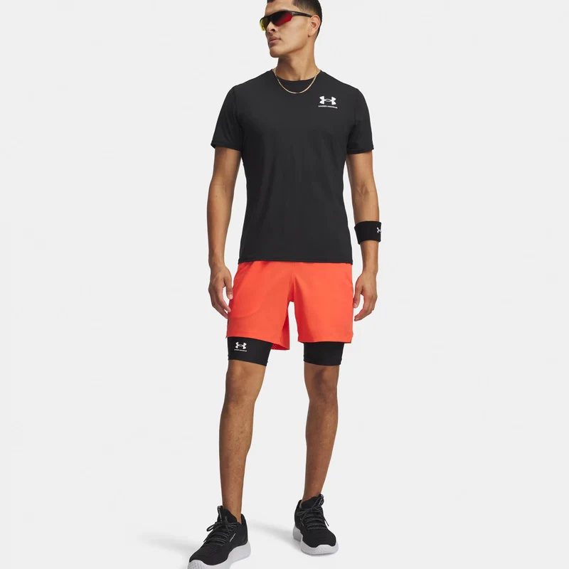 Vansih Woven 6in Shorts Herren-rot, schwarz matt