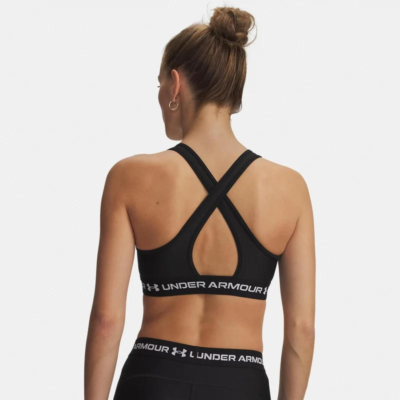 Crossback Middle Sport-BH Damen - schwarz, weiß