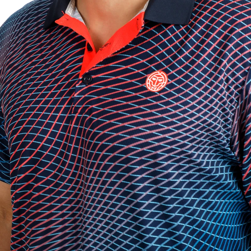 Out of Control Polo Herren-dunkelblau, koralle