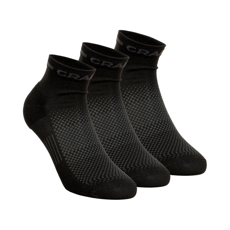 Core Dry Mid Laufsocken 3er Pack-Schwarz