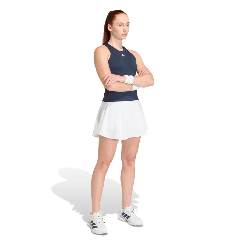 Y- Midi Tank-Top Damen - dunkelblau, weiß