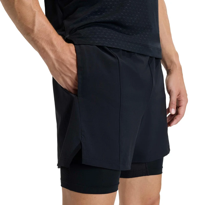 D4T 2in1 Shorts Herren-schwarz
