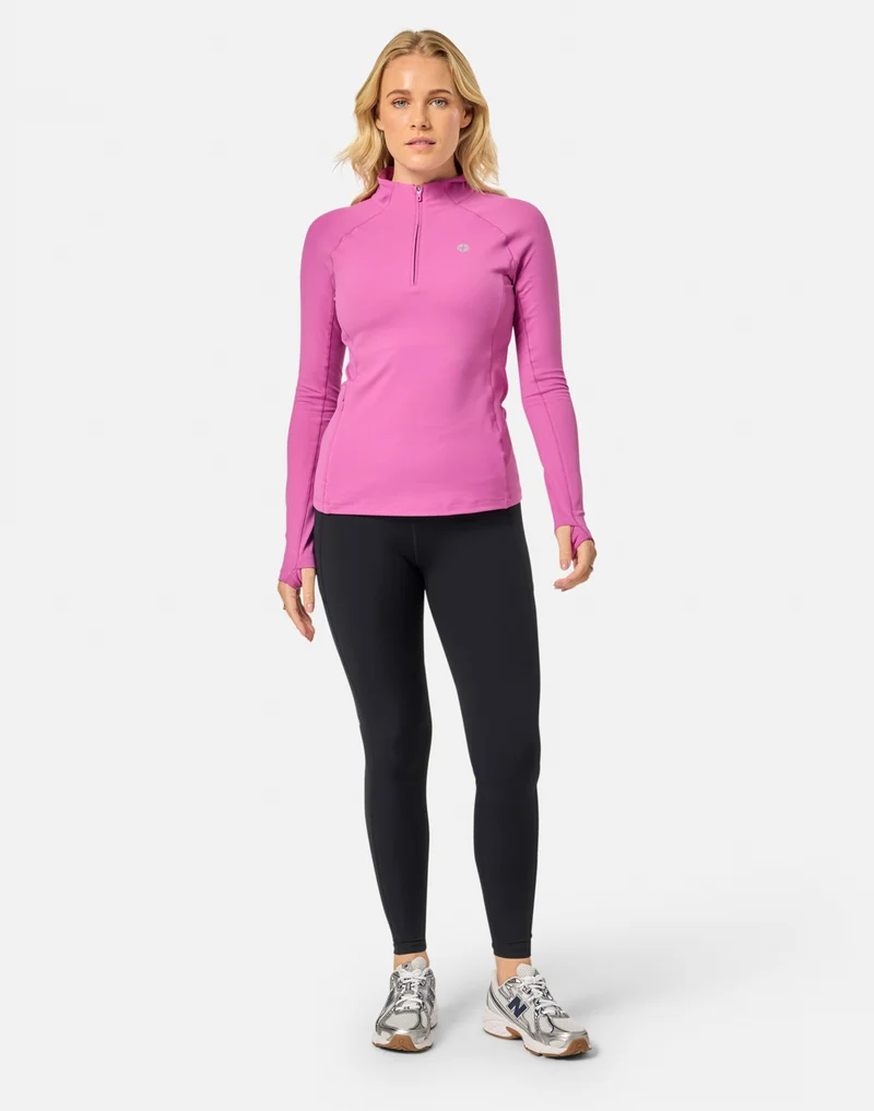 Gym+Coffee Relentless 1/4 Zip (Ladies) - Crisp Pink
