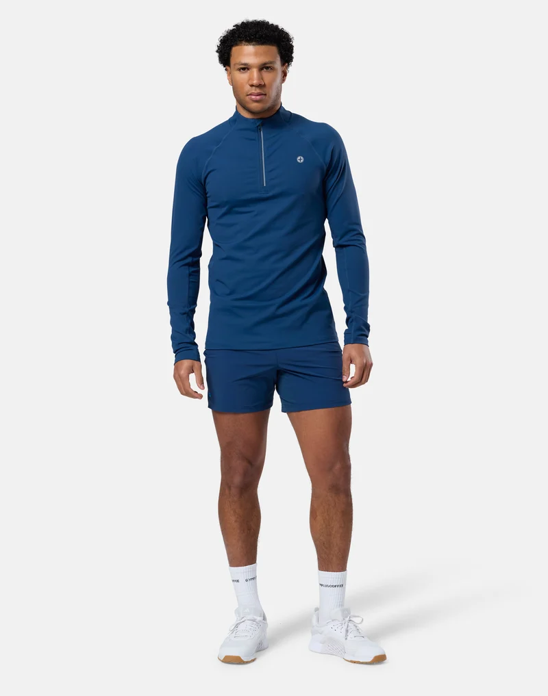 Gym+Coffee Relentless 1/4 Zip (Mens) - Petrol Blue
