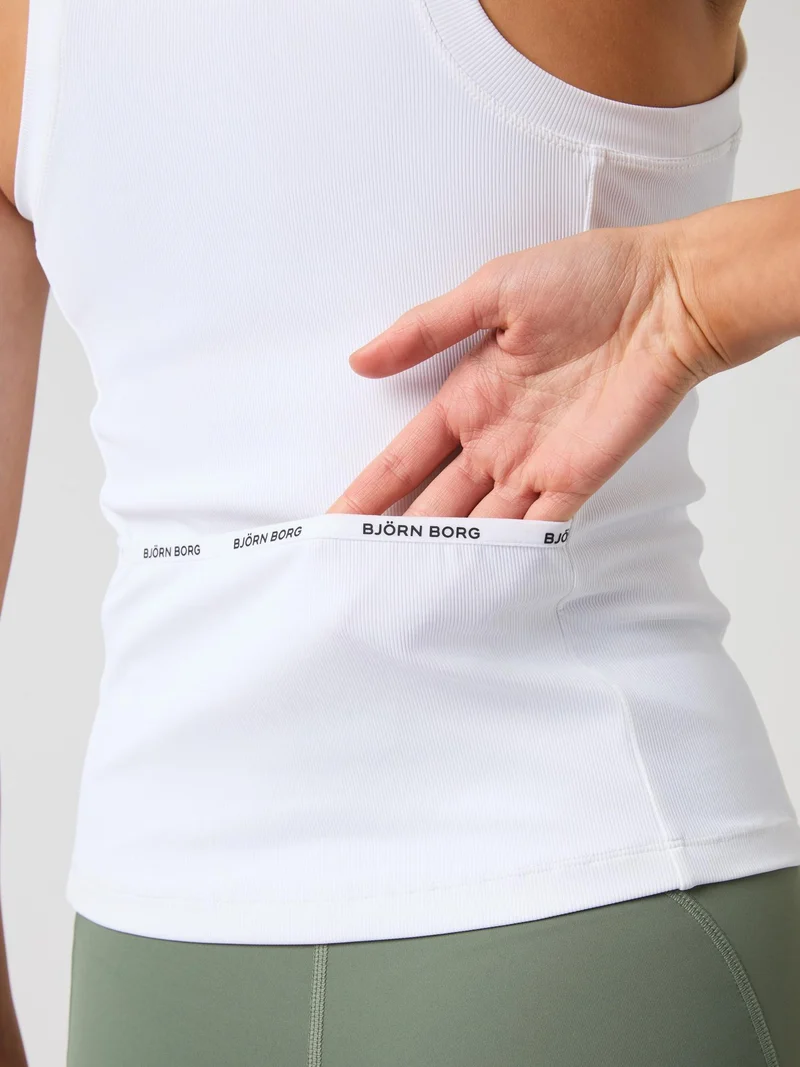 Björn Borg Ace Pocket Ribbed Tank Top (Brilliant White)